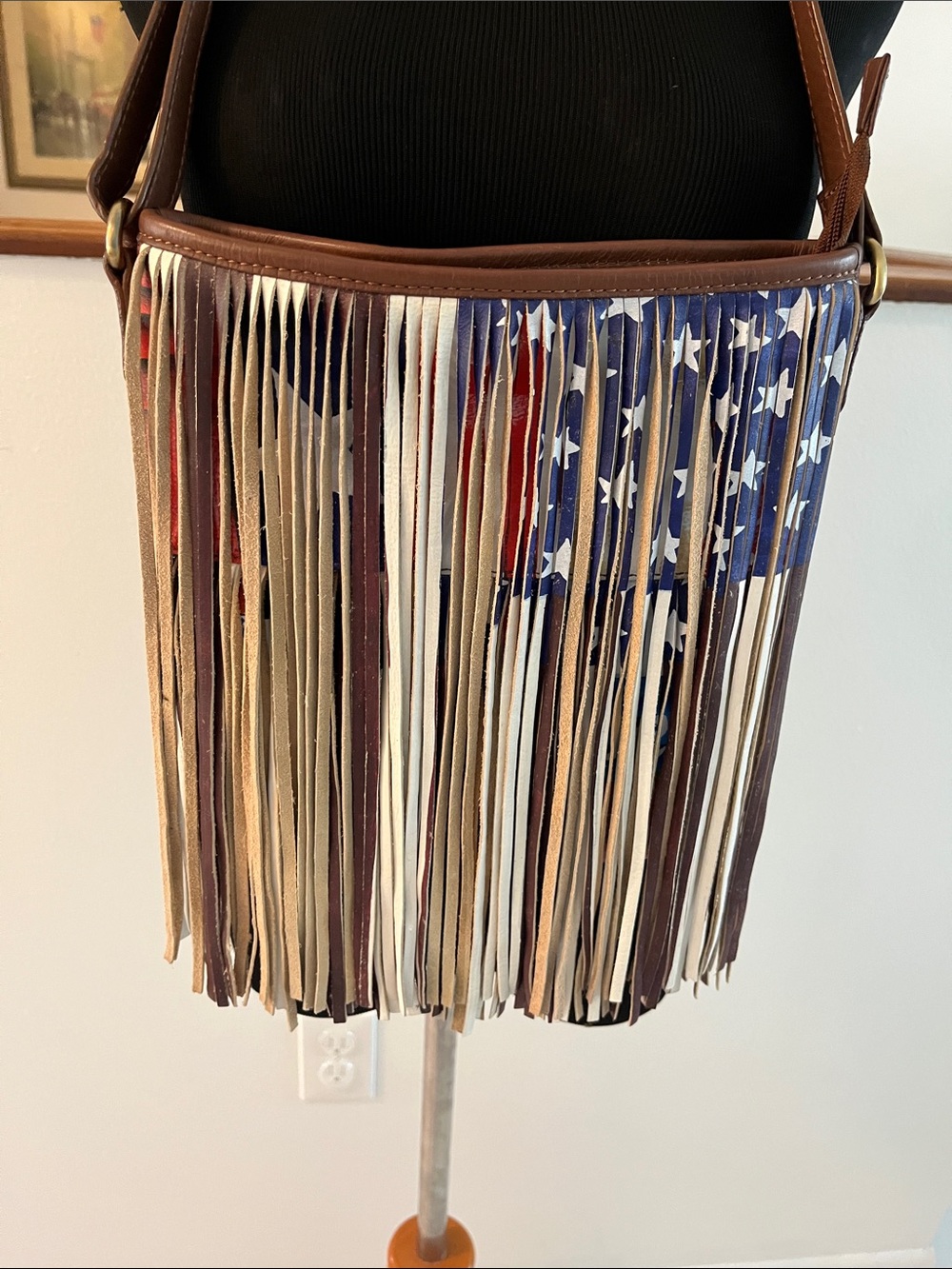 Artistic Expressions by Sharif leather patriotic crossbody bag